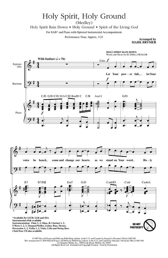 Holy Spirit, Holy Ground Medley